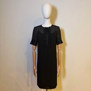 Elegant Club Monaco Black Silk Dress – Size 2